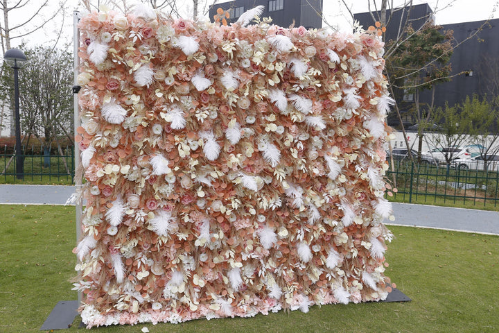 Feather Flower, Artificial Flower Wall, Wedding Party Backdrop
