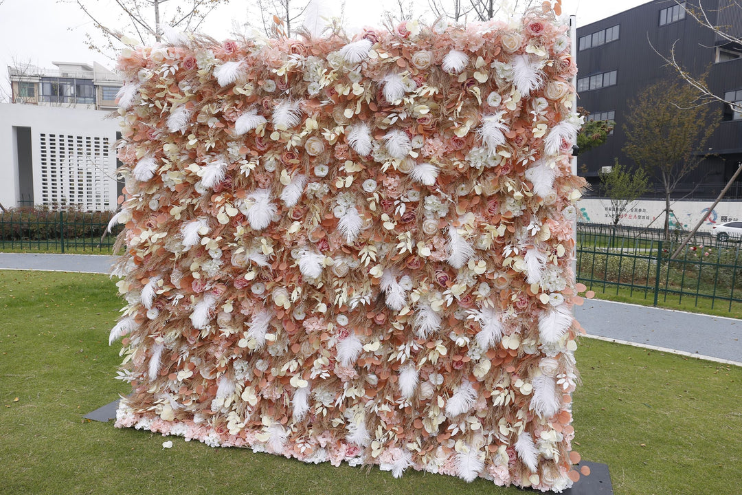 Feather Flower, Artificial Flower Wall, Wedding Party Backdrop