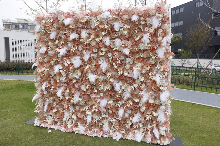 Feather Flower, Artificial Flower Wall, Wedding Party Backdrop