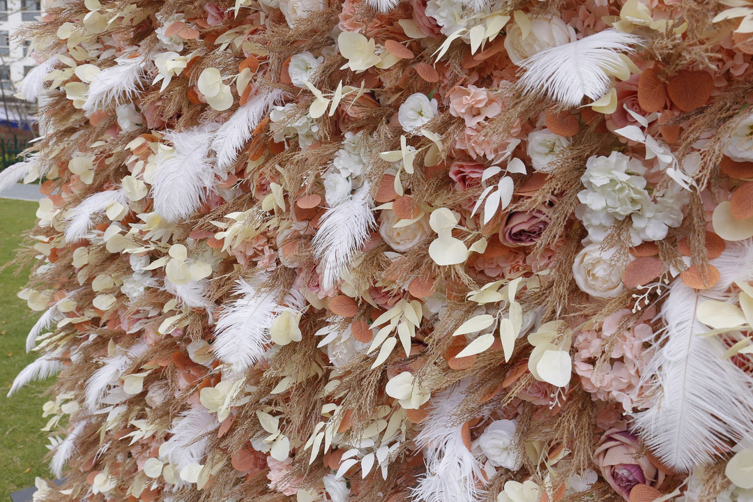 Feather Flower, Artificial Flower Wall, Wedding Party Backdrop