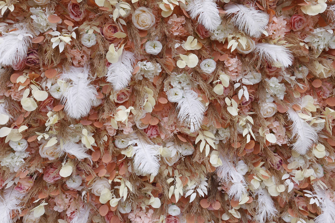 Feather Flower, Artificial Flower Wall, Wedding Party Backdrop