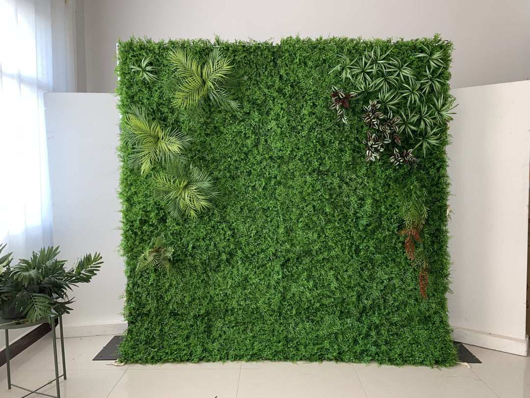 Green Fuchsias And Silk Ferns, Artificial Flower Wall, Wedding Party Backdrop