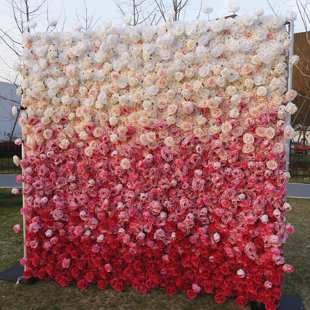3D Luxury Gradient, Artificial Flower Wall, Wedding Party Backdrop