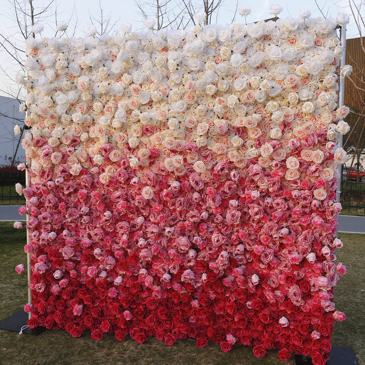 3D Luxury Gradient, Artificial Flower Wall, Wedding Party Backdrop