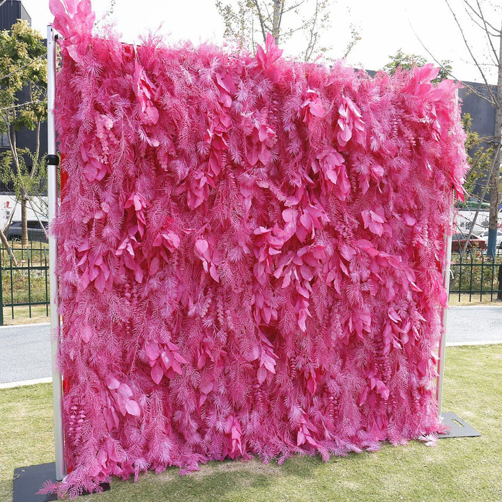 5D Rose Red Fog Artificial Flower Wall Background Wall