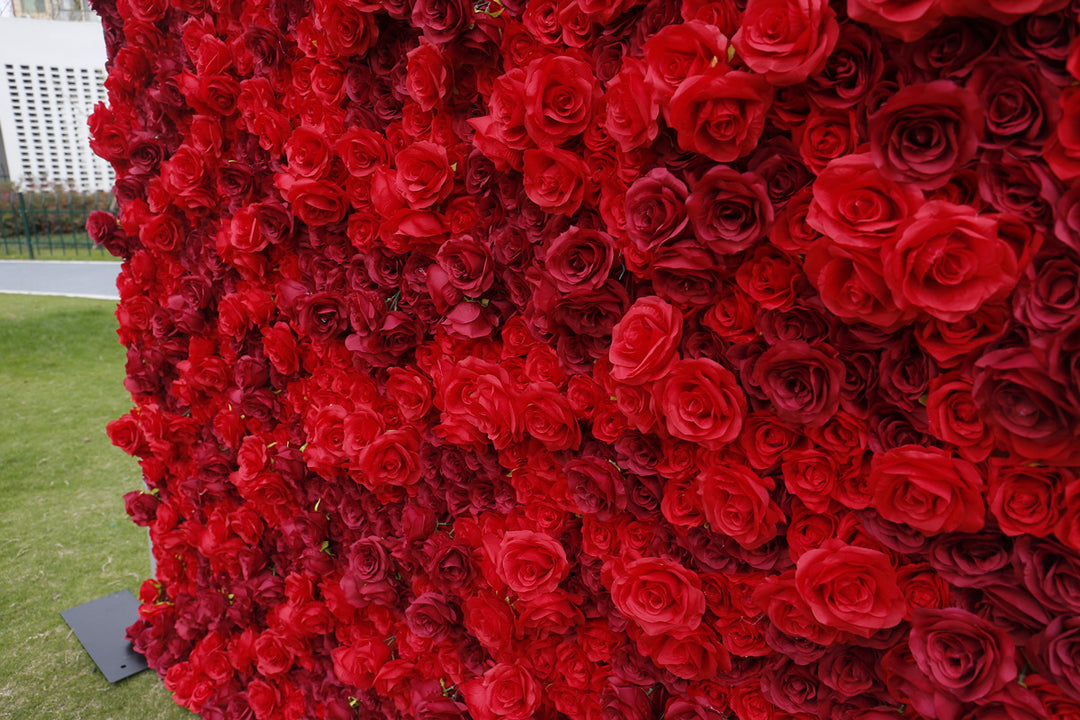 Red Rose Dark Red Rose, Artificial Flower Wall Backdrop