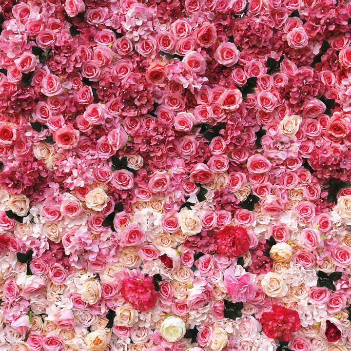 Pink Rose Gradient, Artificial Flower Wall, Wedding Party Backdrop