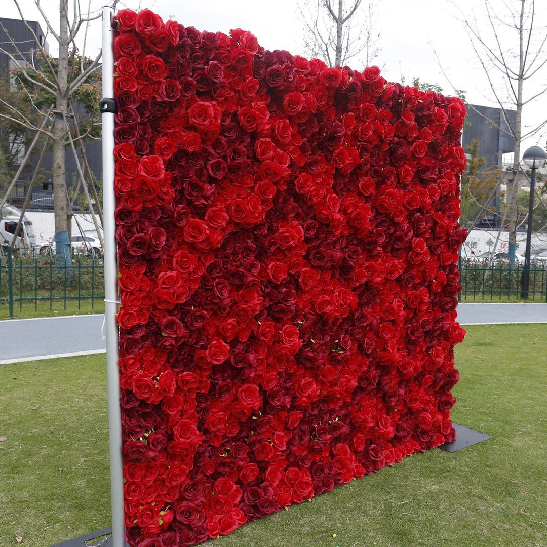 Red Rose Dark Red Rose, Artificial Flower Wall Backdrop