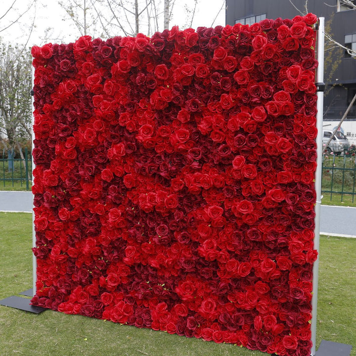 Red Rose Dark Red Rose, Artificial Flower Wall Backdrop
