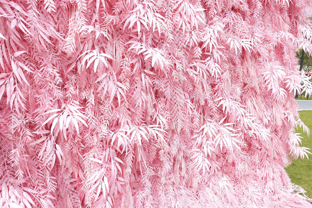 Pink Feather, Artificial Flower Wall, Wedding Party Backdrop