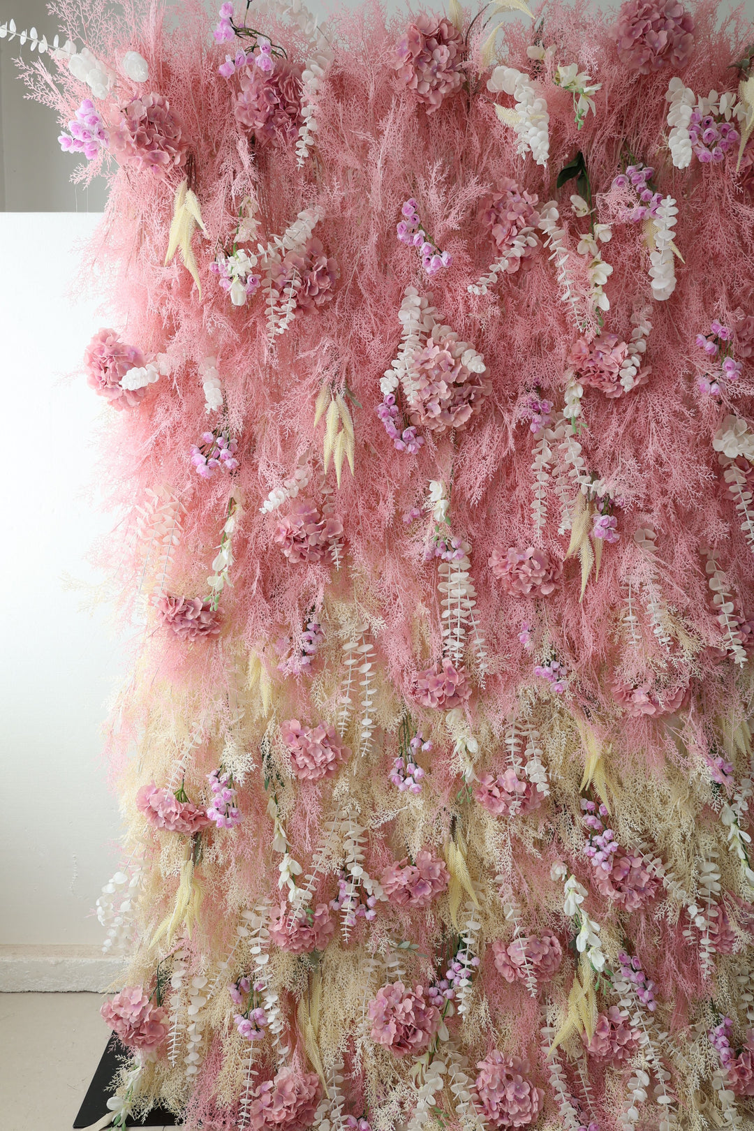 Pink Misty Grass, Reed Pampas Grass, Artificial Flower Wall, Wedding Party Backdrop