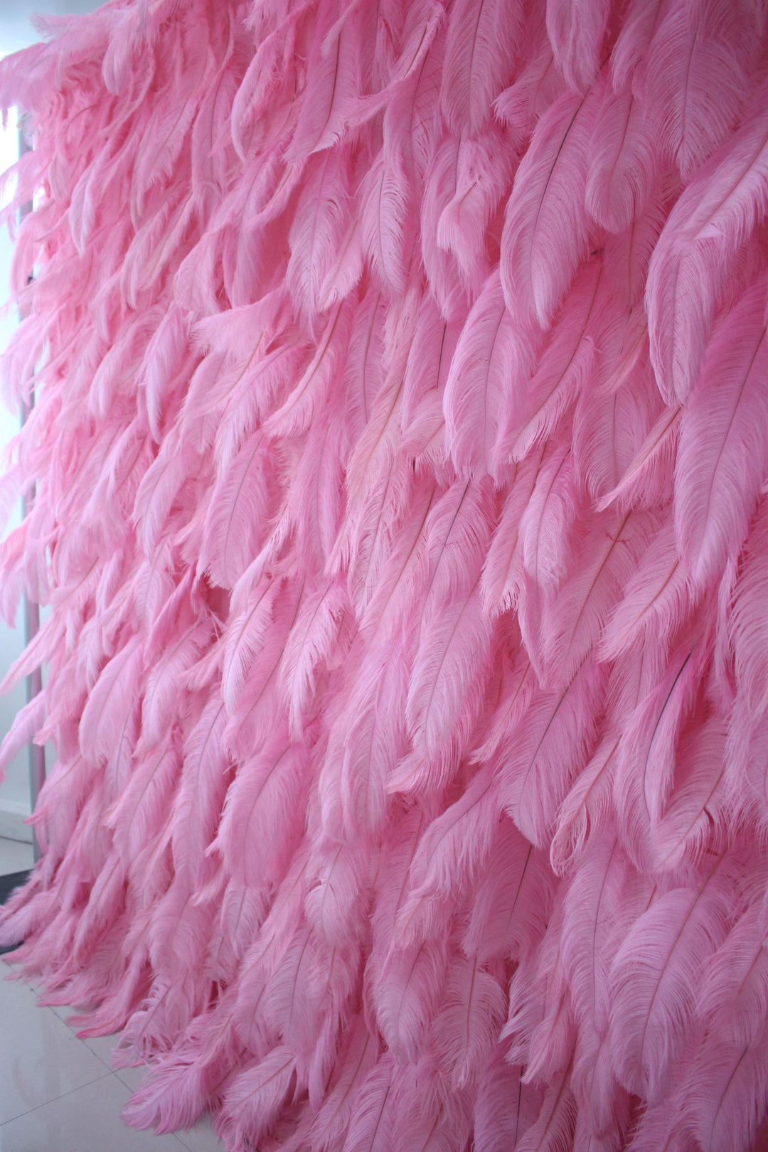 Pink Feather Flower Wall, Artificial Flower Wall, Wedding Party Backdrop