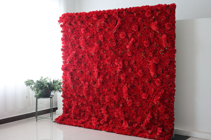Red Roses, Artificial Flower Wall, Wedding Party Backdrop