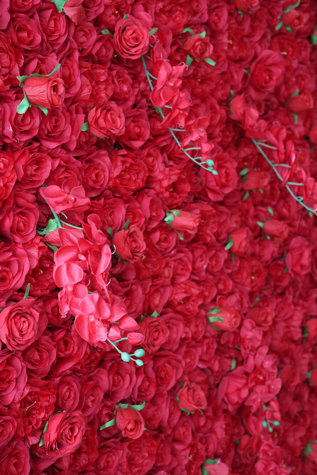 Red Roses, Artificial Flower Wall, Wedding Party Backdrop