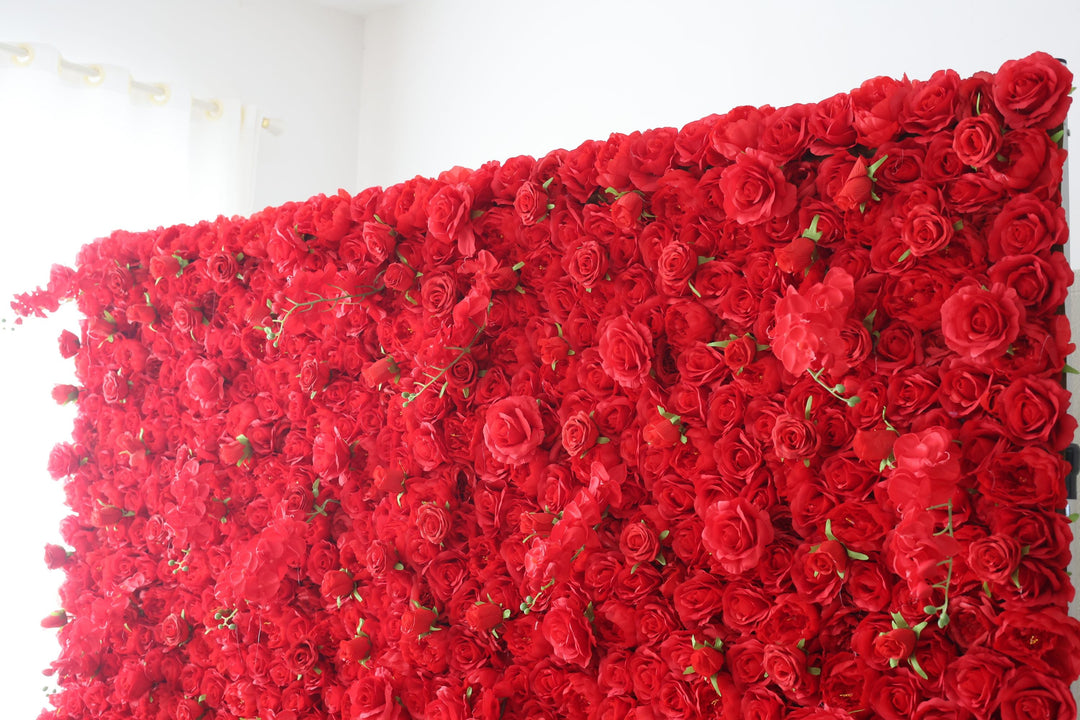 Red Roses, Artificial Flower Wall, Wedding Party Backdrop