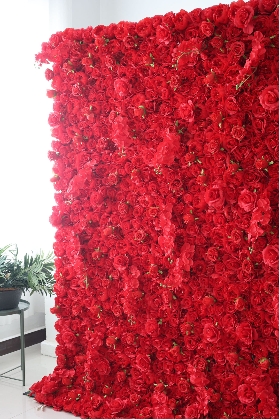 Red Roses, Artificial Flower Wall, Wedding Party Backdrop
