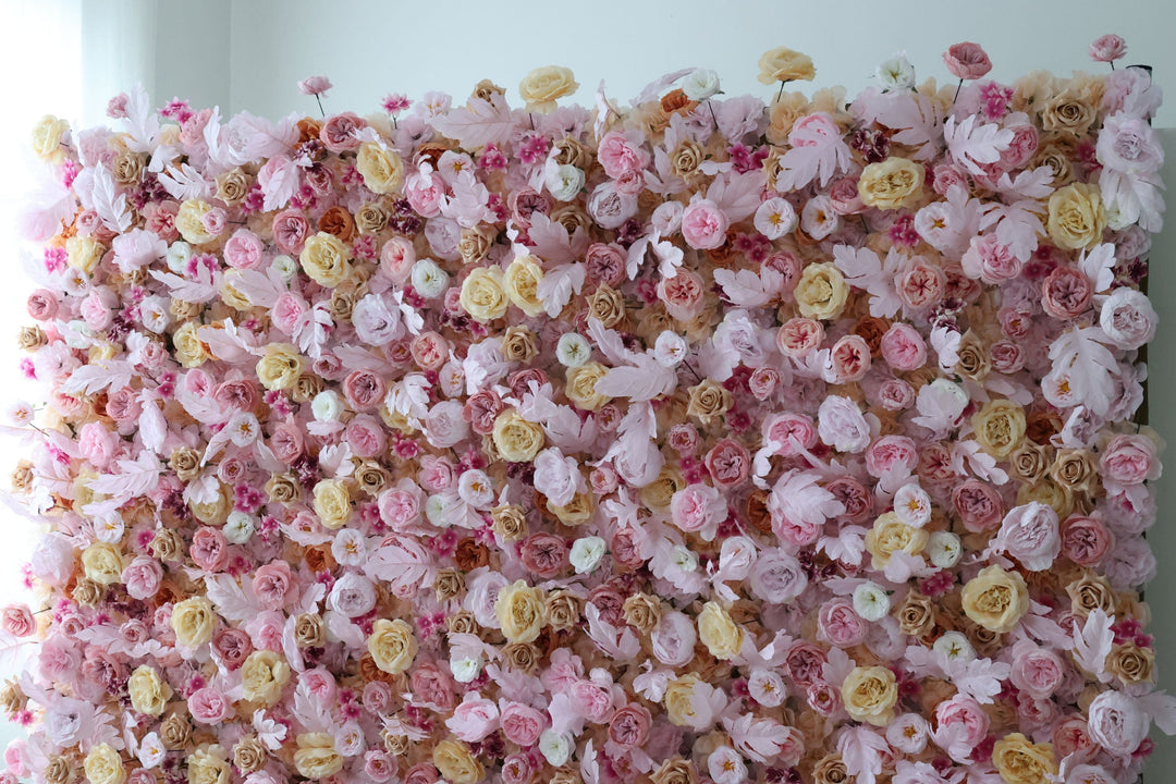 Rose And Feather, Reed Pampas Grass, Artificial Flower Wall, Wedding Party Backdrop