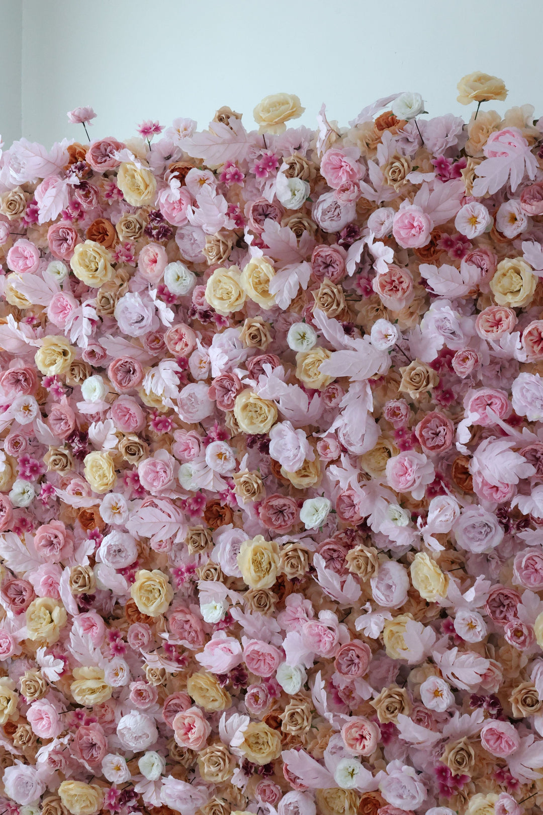 Rose And Feather, Reed Pampas Grass, Artificial Flower Wall, Wedding Party Backdrop