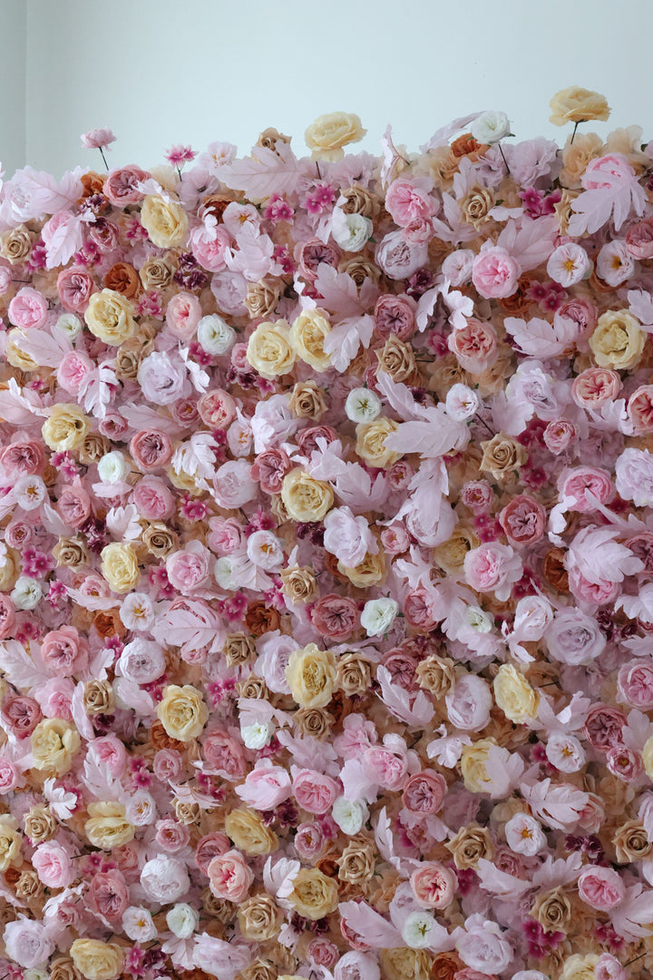 Rose And Feather, Reed Pampas Grass, Artificial Flower Wall, Wedding Party Backdrop