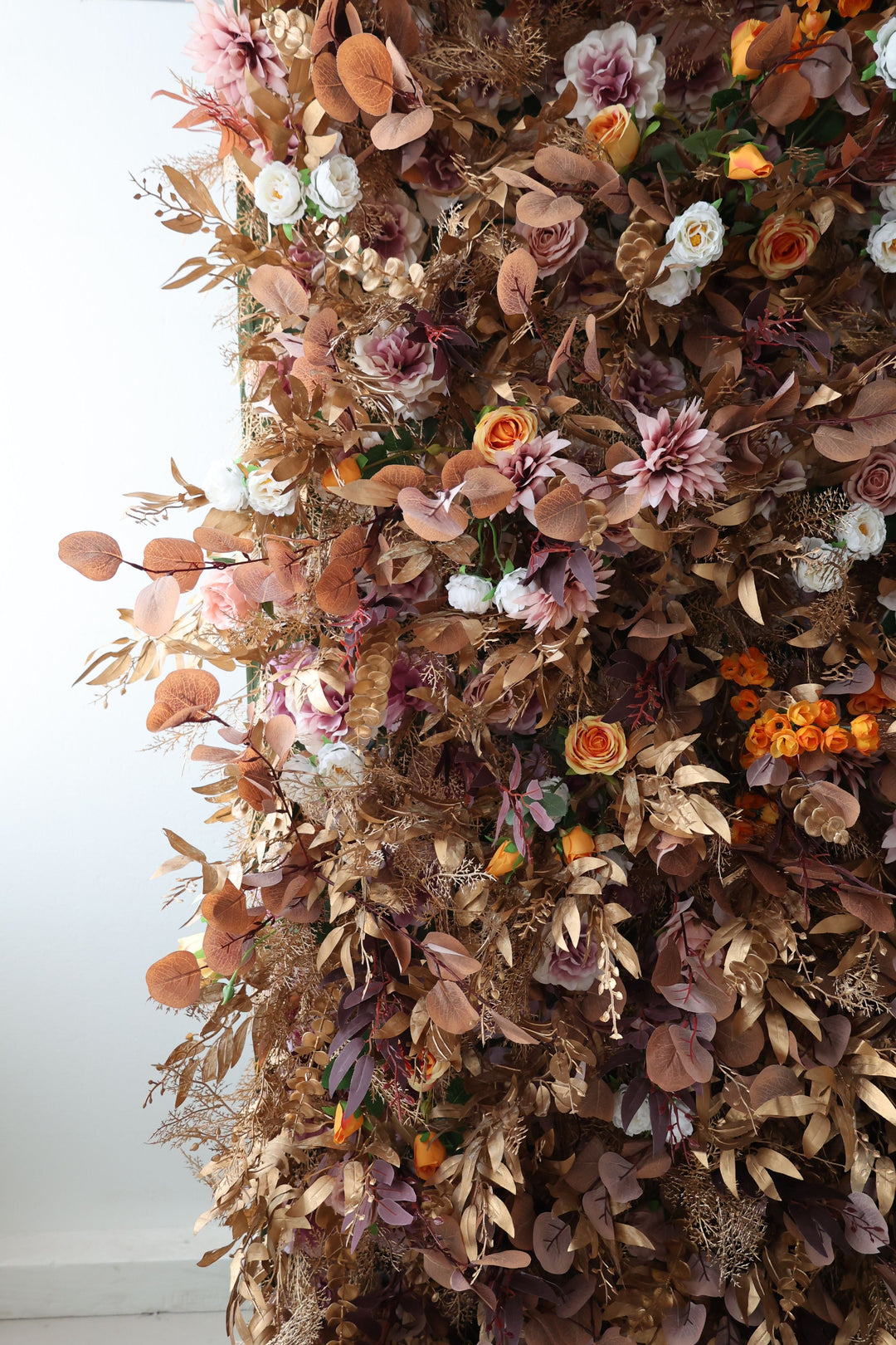 Wall Of Mixed Flowers And Plants, Artificial Flower Wall, Wedding Party Backdrop
