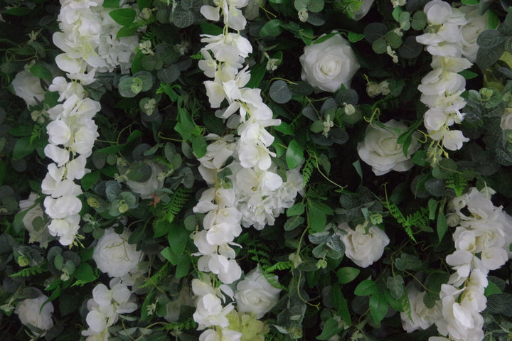 White Goldfish Grass And Green Leaves, Artificial Flower Wall, Wedding Party Backdrop