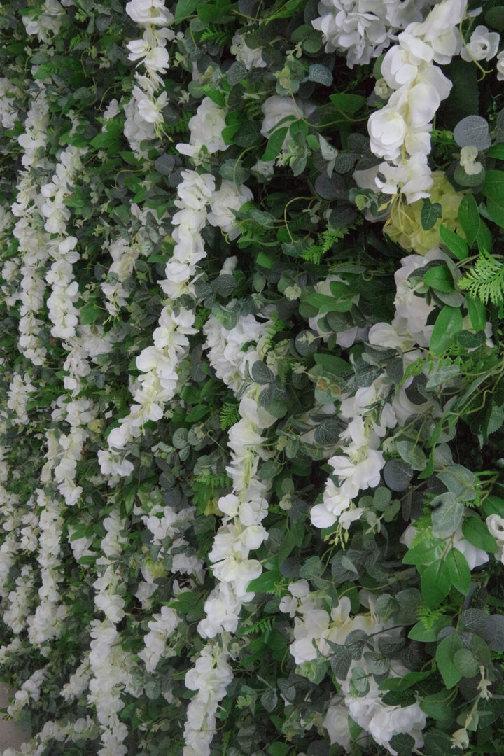 White Goldfish Grass And Green Leaves, Artificial Flower Wall, Wedding Party Backdrop
