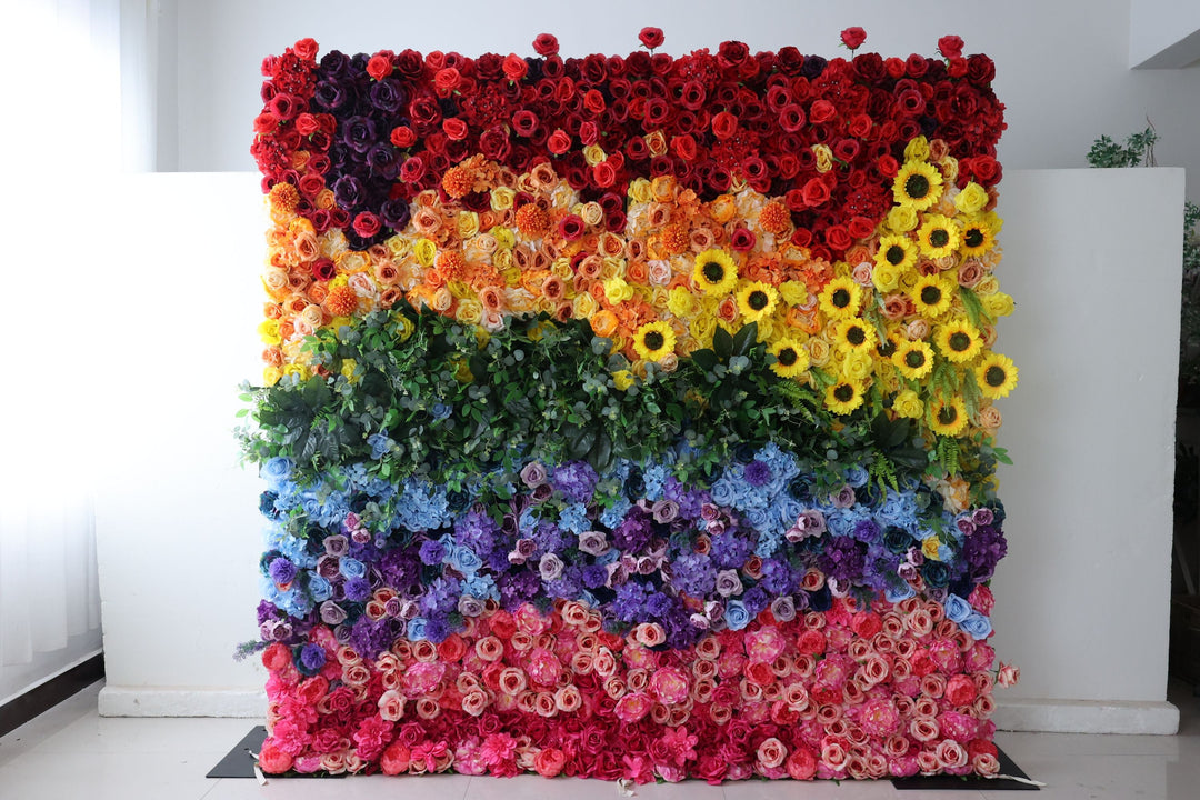Colorful Flowers, Reed Pampas Grass, Artificial Flower Wall, Wedding Party Backdrop