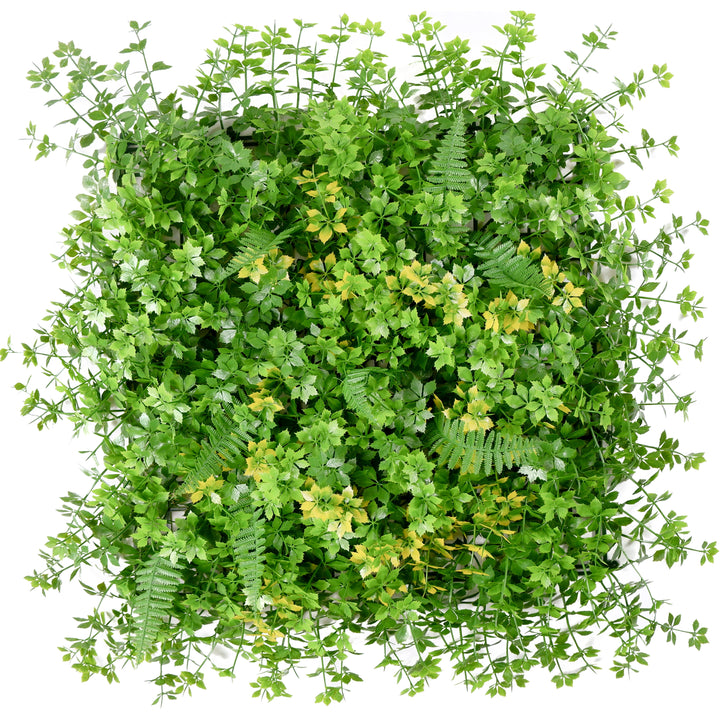 Ferns And Vines In Green And Yellow Artificial Green Wall Panels, Faux Plant Wall