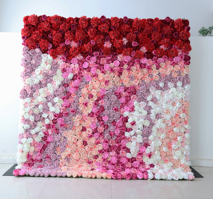 Gradient Mixing Color Roses And Hydrangeas, 3D, Artificial Flower Wall