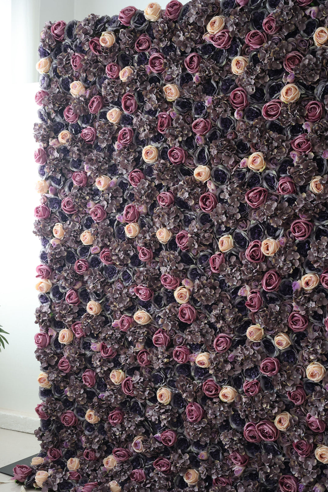 Mixed Color Roses And Purple Hydrangeas And Peonies, Artificial Flower Wall Backdrop