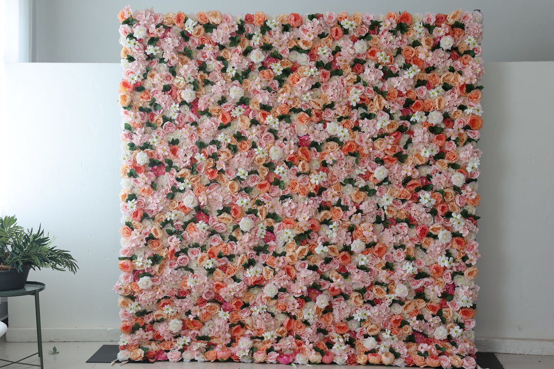 Mixed Flowers And Green Leaves, Artificial Flower Wall, Wedding Party Backdrop