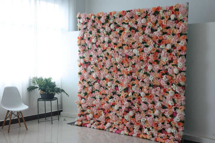 Mixed Flowers And Green Leaves, Artificial Flower Wall, Wedding Party Backdrop
