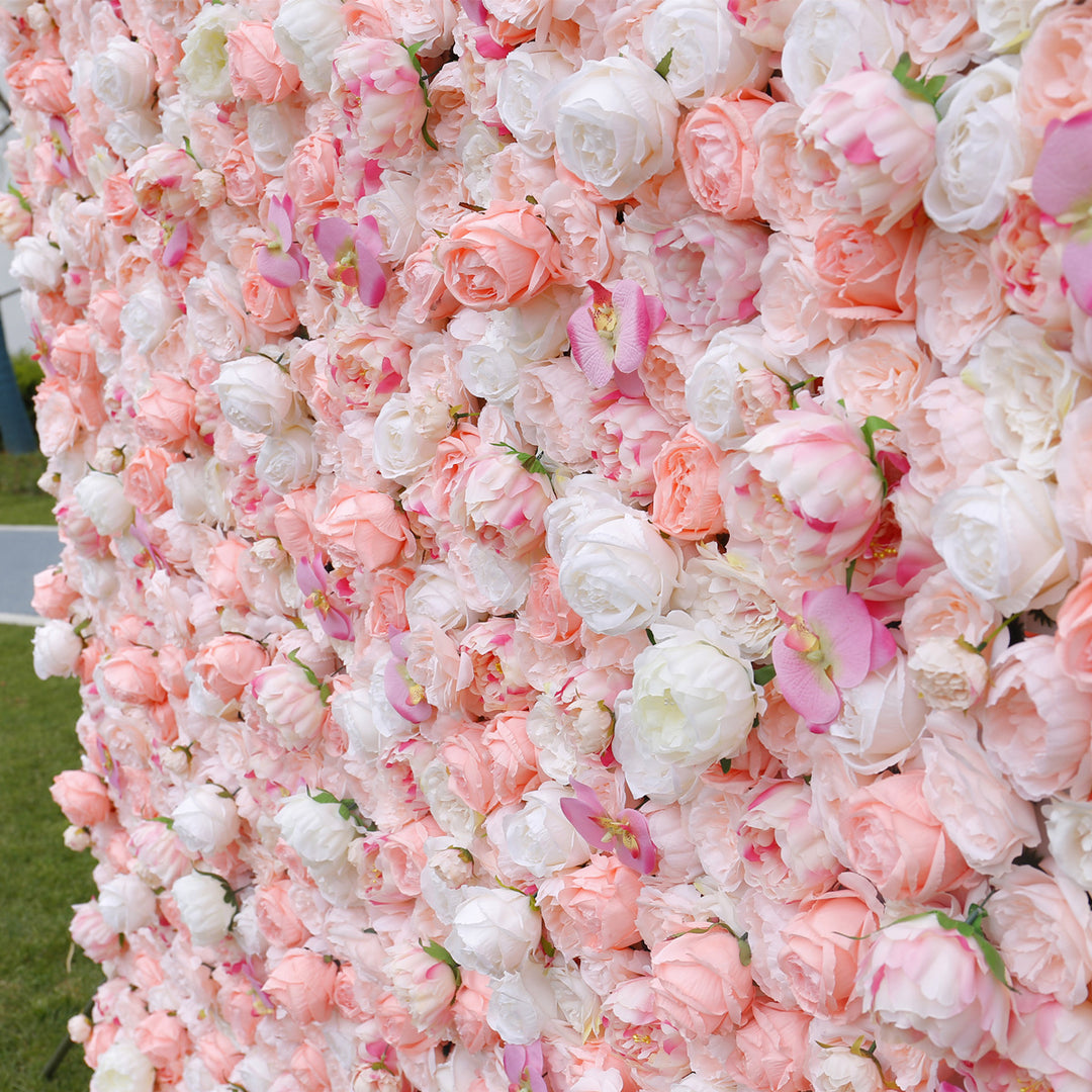 White Pink Rose Phalaenopsis, Artificial Flower Wall, Wedding Party Backdrop