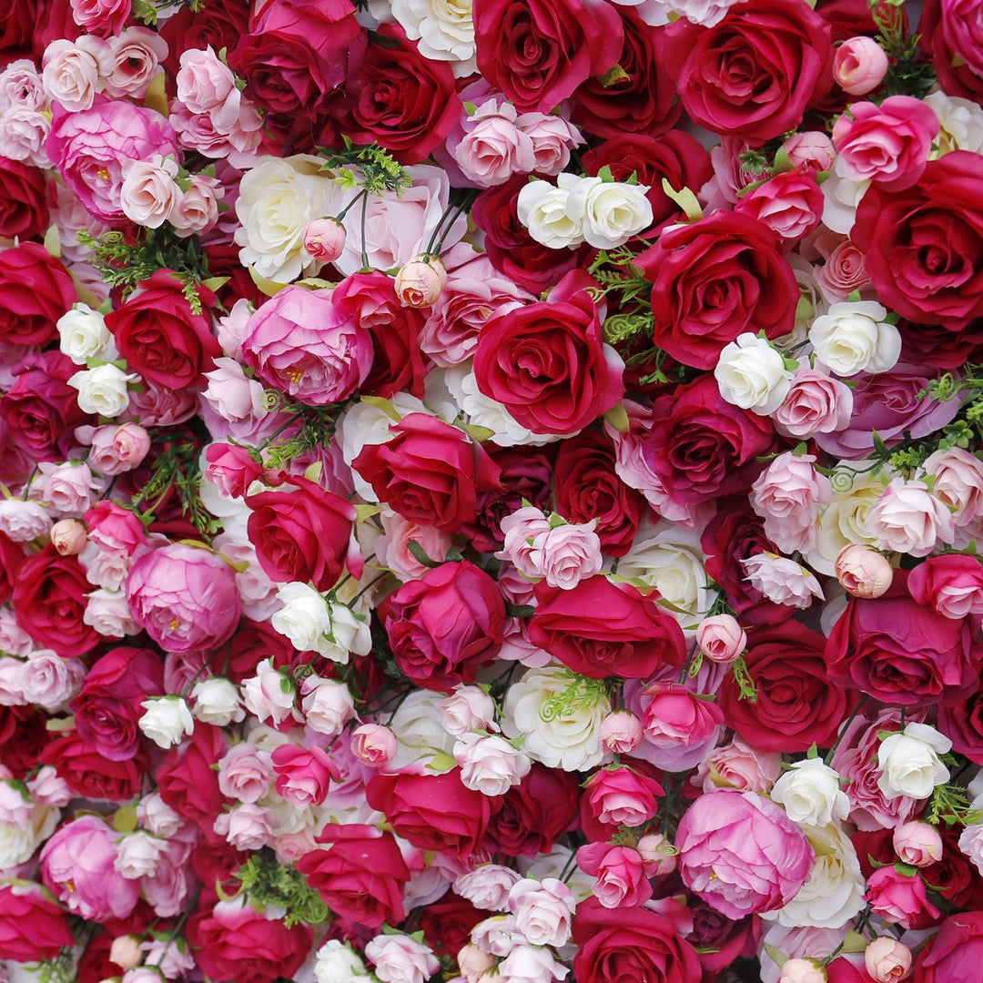 Elegant Red White Pink Roses Artificial Flower Fake Flower Wall Background