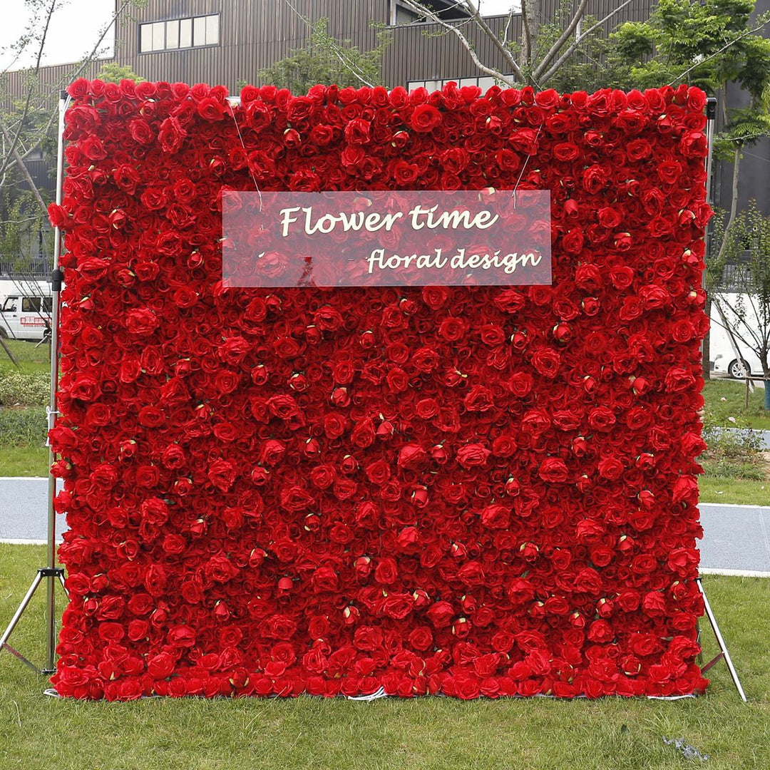 5D Red Rose Hydrangea, Artificial Flower Wall, Wedding Party Backdrop