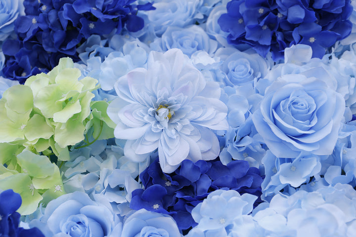 Blue Hydrangea, Artificial Flower Wall Backdrop