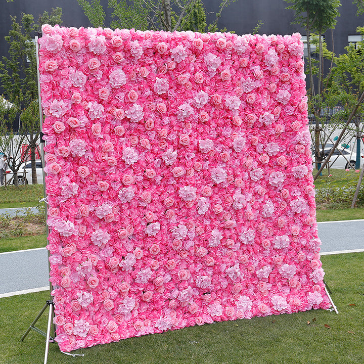 Elegant Pink Dahlia Artificial Hydrangea Flower Fake Flower Wall Background