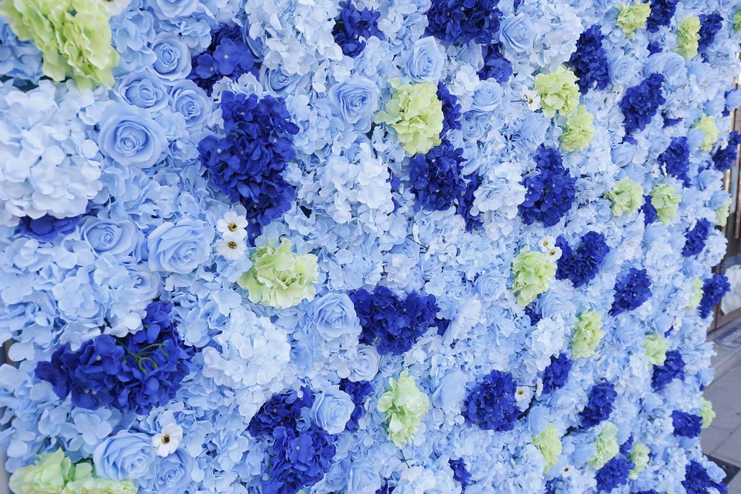 Blue Hydrangea, Artificial Flower Wall Backdrop