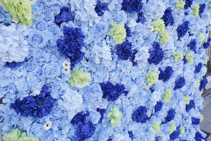 Blue Hydrangea, Artificial Flower Wall Backdrop