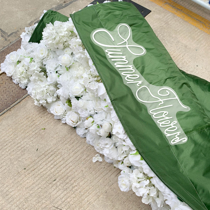 Luxury White Rose Hydrangea 5D, Fabric Backing, Artificial Flower Wall Backdrop