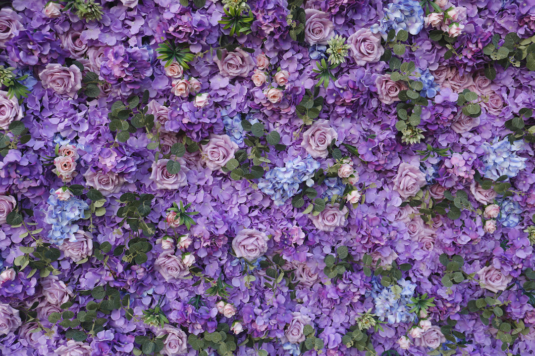 Luxury Purple 5D Cloth Flower Wall Arrangement Wedding Backdrop