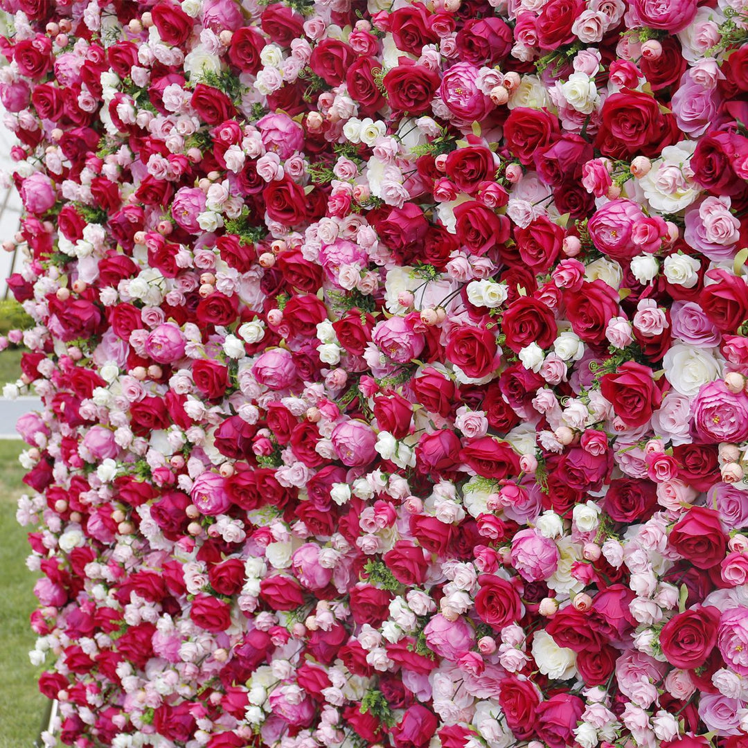 Elegant Red White Pink Roses Artificial Flower Fake Flower Wall Background