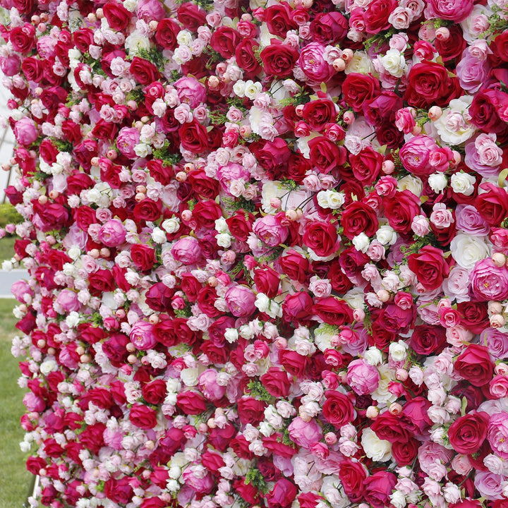 Elegant Red White Pink Roses Artificial Flower Fake Flower Wall Background