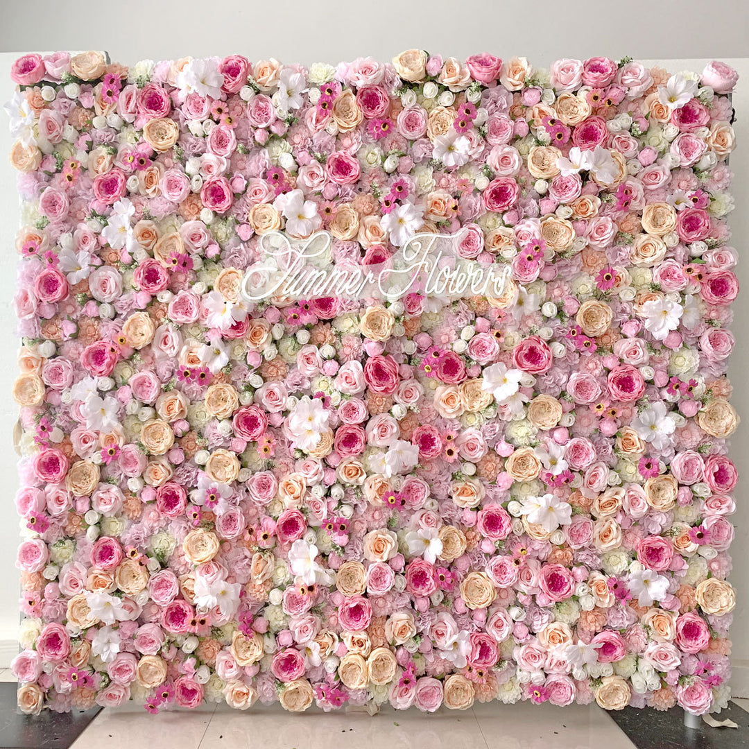 Luxury Roses And Lilies And Chrysanthemums 5D,Artificial Flower Wall Backdrop