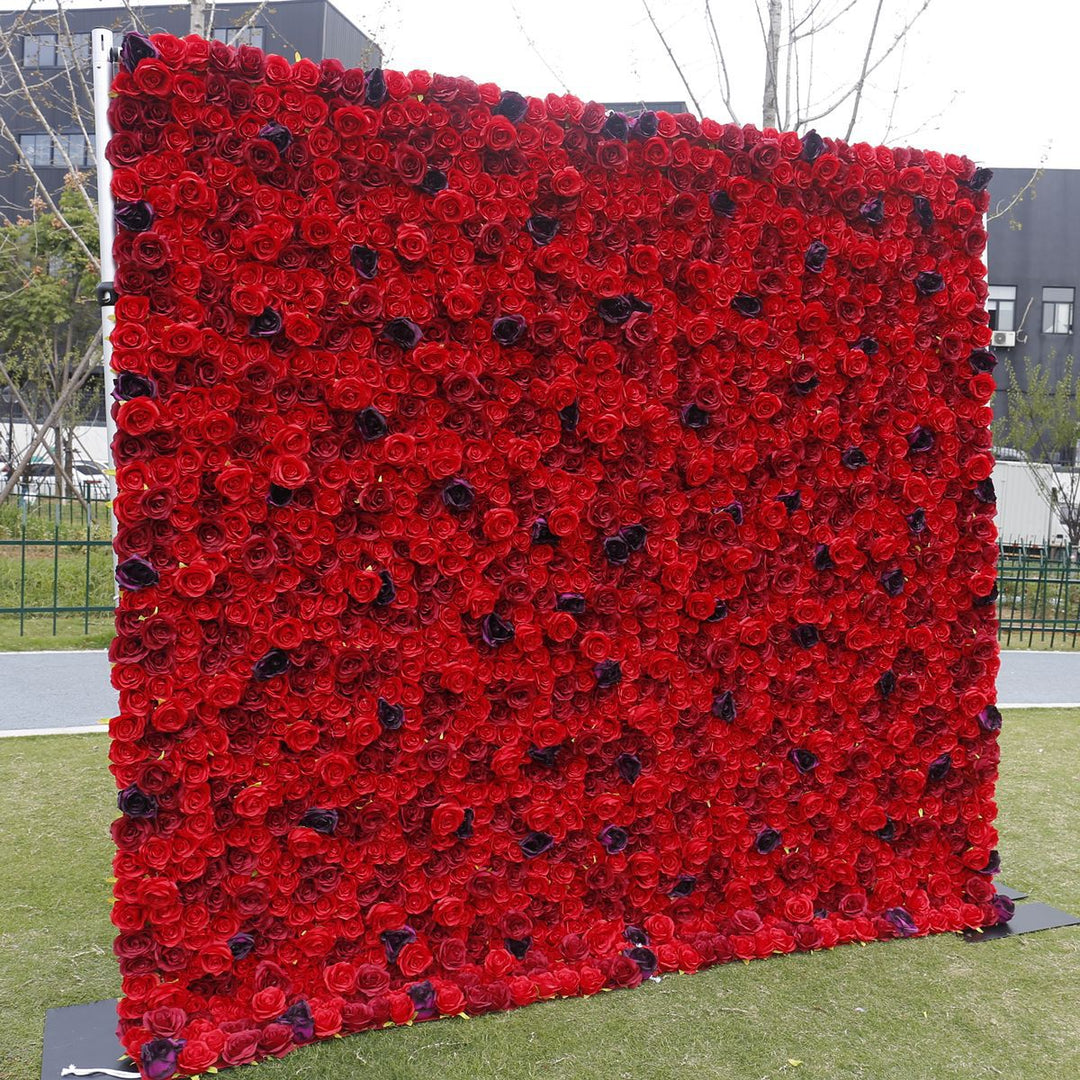 Red Purple Roses, Artificial Flower Wall, Wedding Party Backdrop
