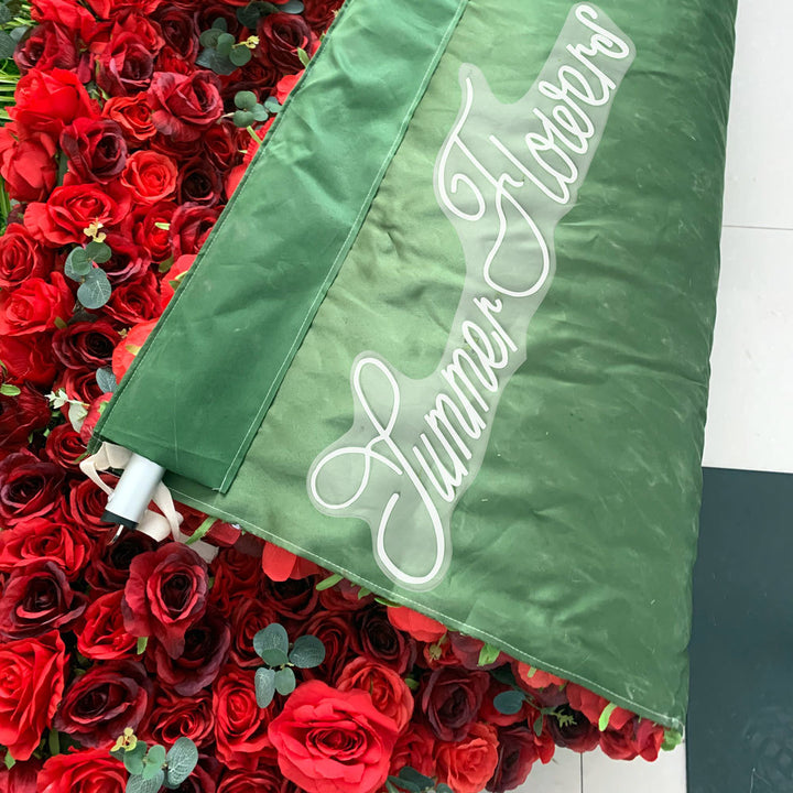 Luxury Eucalyptus Stem Red Roses, Artificial Flower Wall Backdrop, Wedding Backdrop