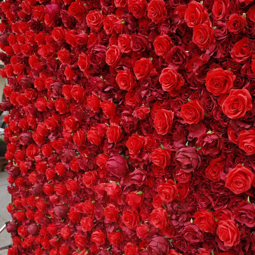 Red Burgundy Rose, Artificial Flower Wall, Wedding Party Backdrop Wall