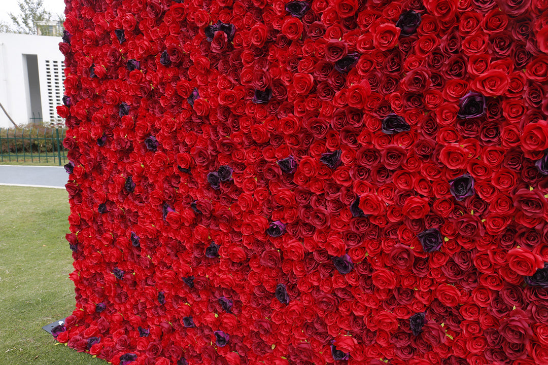 Red Purple Roses, Artificial Flower Wall, Wedding Party Backdrop