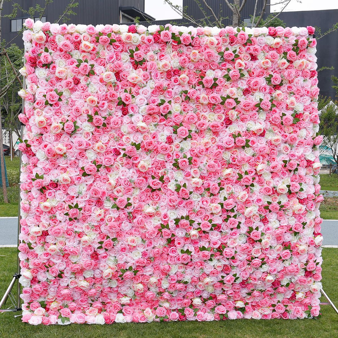 Fairy Pink White Rose, Artificial Flower Wall, Wedding Party Backdrop