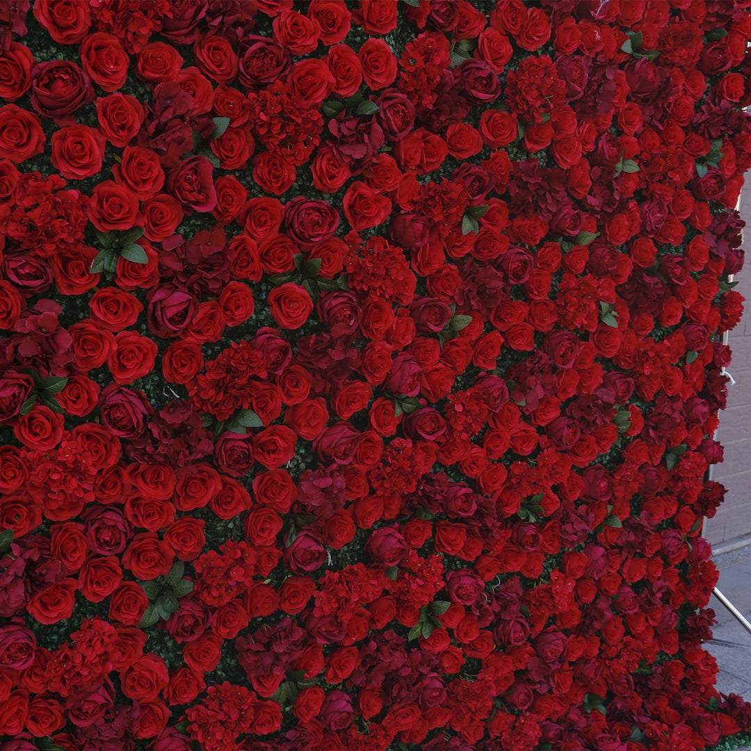Red Rose Peony Hydrangea, Artificial Flower Wall, Wedding Party Backdrop